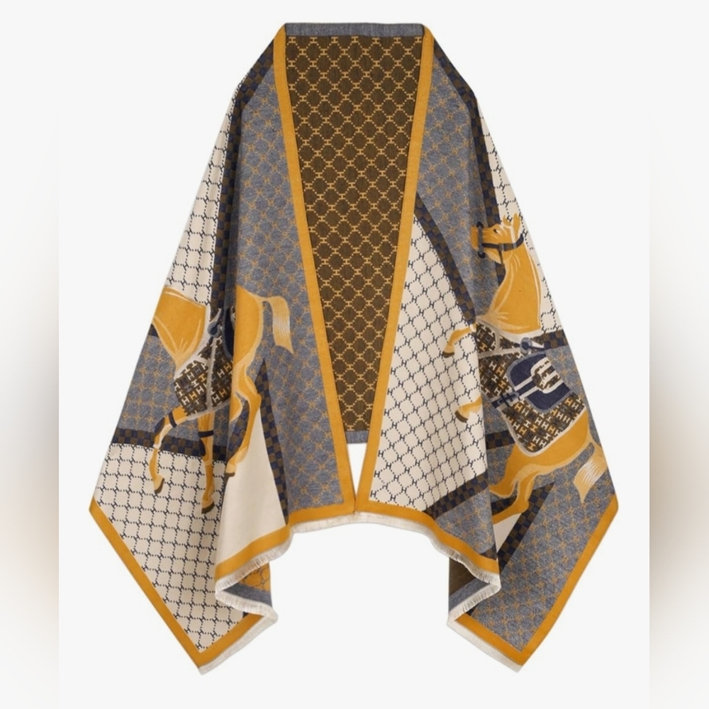 Large Stylish Horse Design Shawl Scarf Wrap - Picture 7 of 7